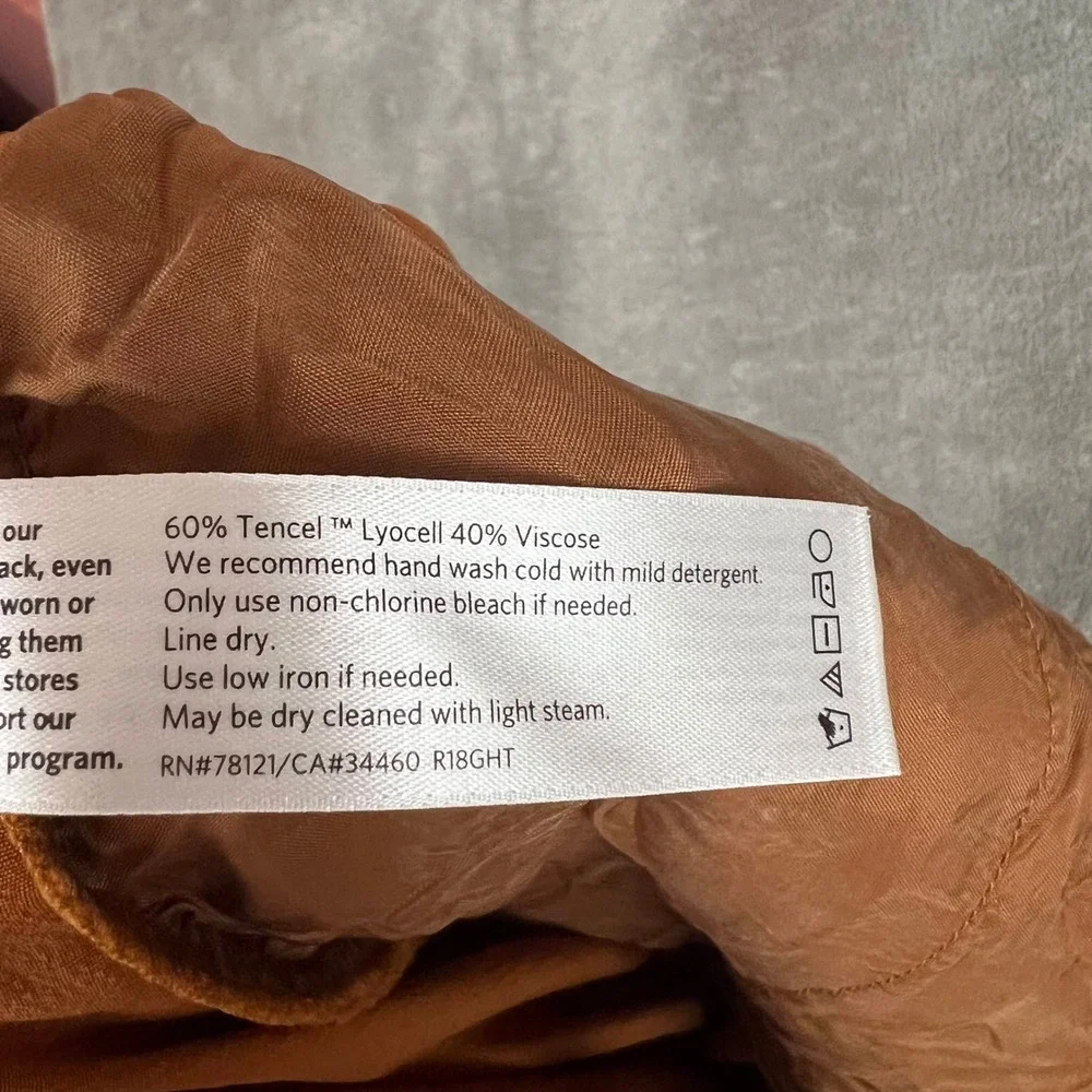 Eileen‎ Fisher Tencel Viscose Crepe Pants Womens XS Orange Sustainable